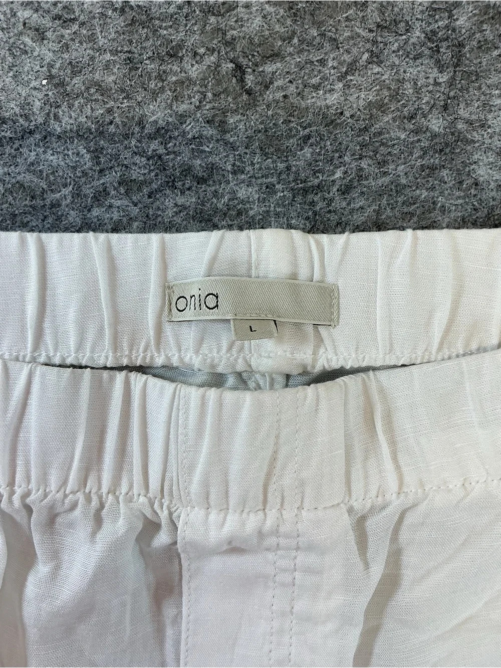 Onia Men's Trouser Casual 100% White Linen Relaxed Pants Size L